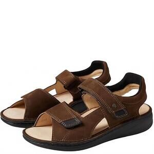 NEW FINN COMFORT men's skiathos sandal in chestnut/schwarz oilbuk/buggy